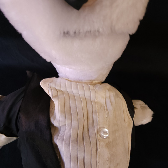 Vintage Snoopy Peanuts Plush Toy 1968 20” Tall W/Tuxedo Black Tux White Dog - Picture 8 of 16